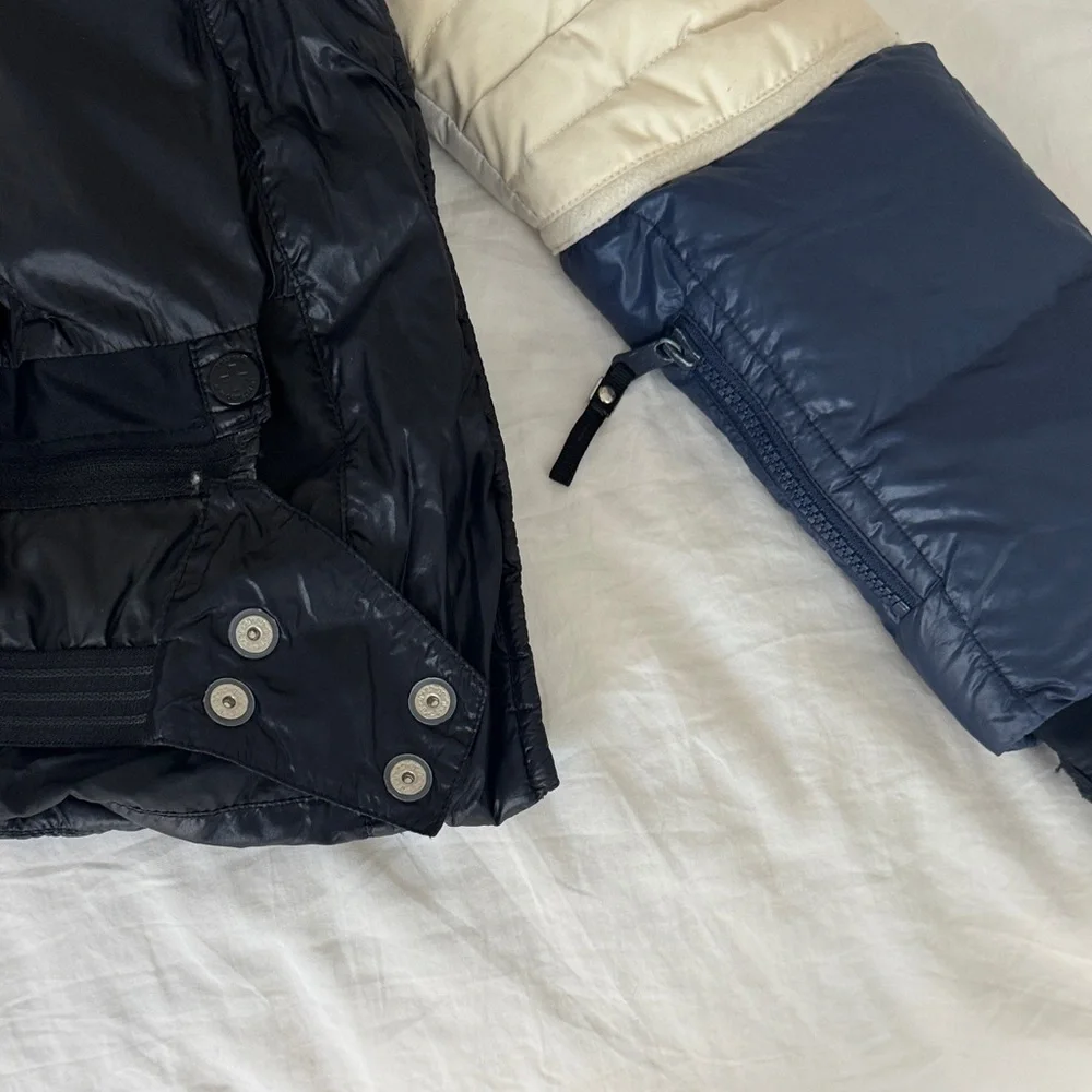 Rossignol Dark Blue and White Puffer Jacket with Fur Hood - Picture 4 of 12